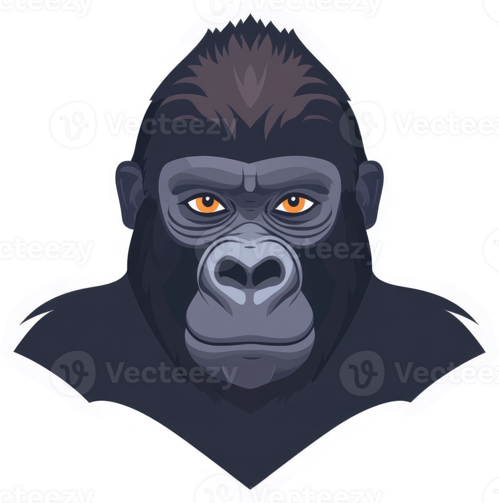 A close-up illustration of a gorilla's head. png