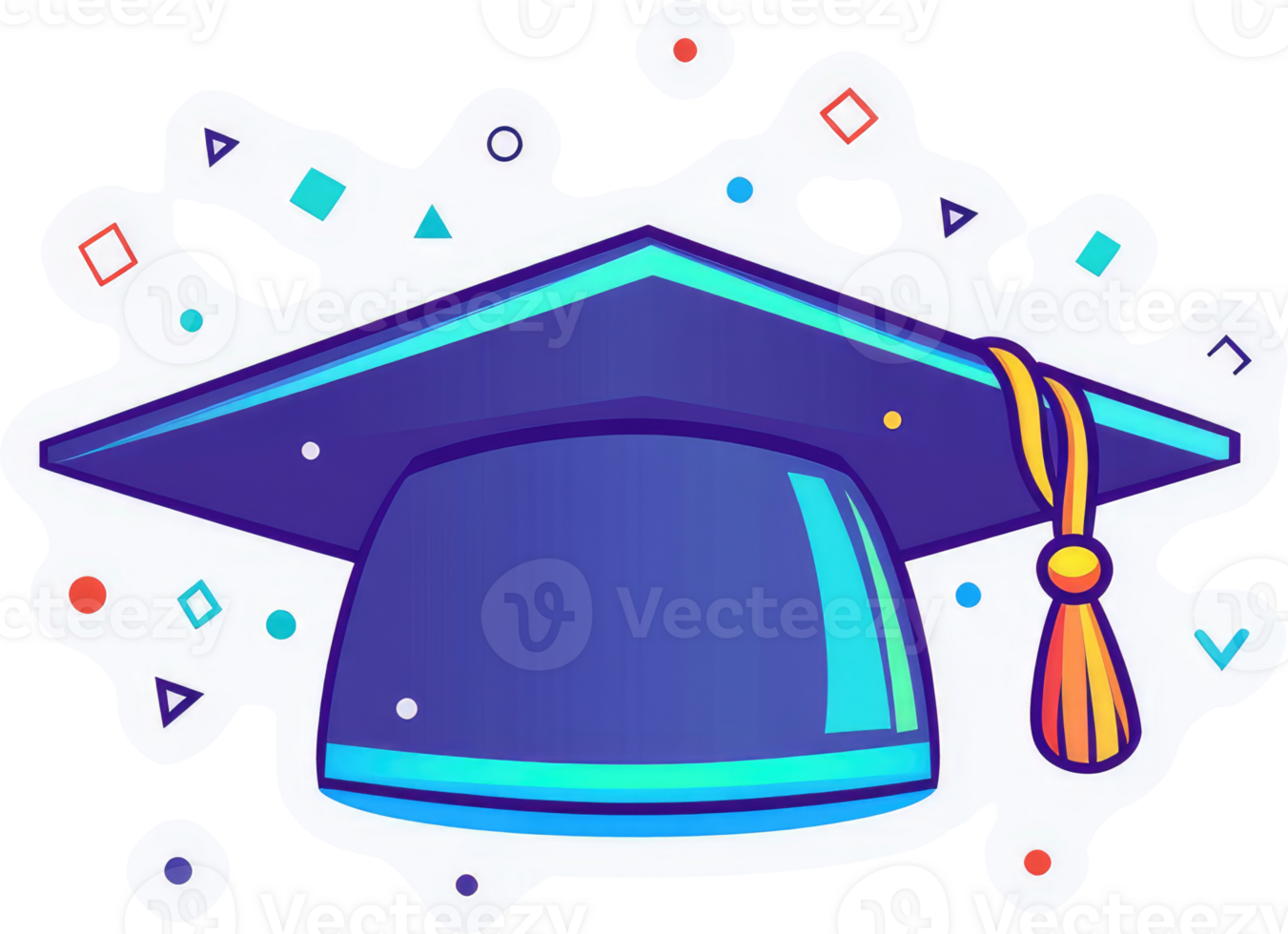 A stylized illustration of a graduation cap. png
