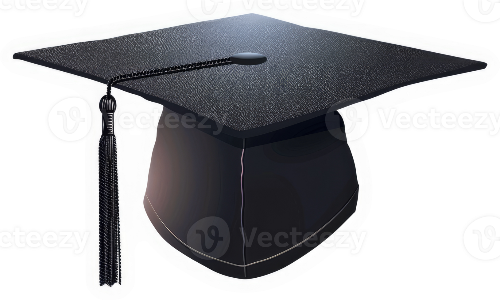 A black graduation cap with tassel, representing academic achievement. png