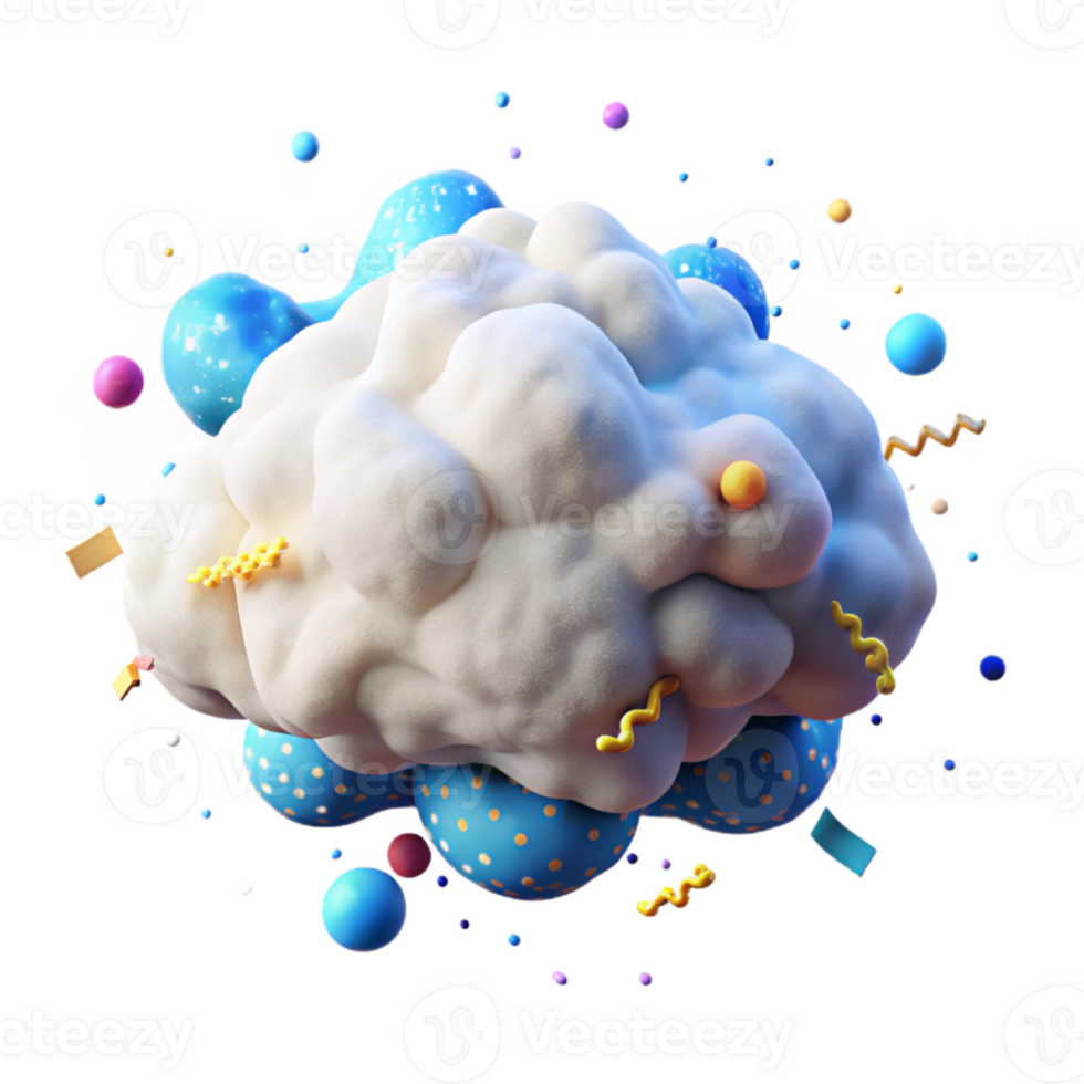 elegant abstract Fluffy Cumulus Cloud with Blue Sky Transparent Background authentic png