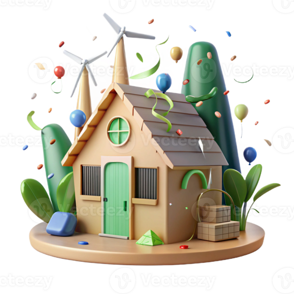 stunning modern Eco Friendly House Sustainable Design Cutout premium png