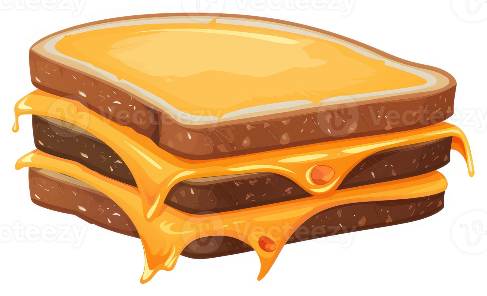 A melted cheese sandwich piled high with gooey cheese. png