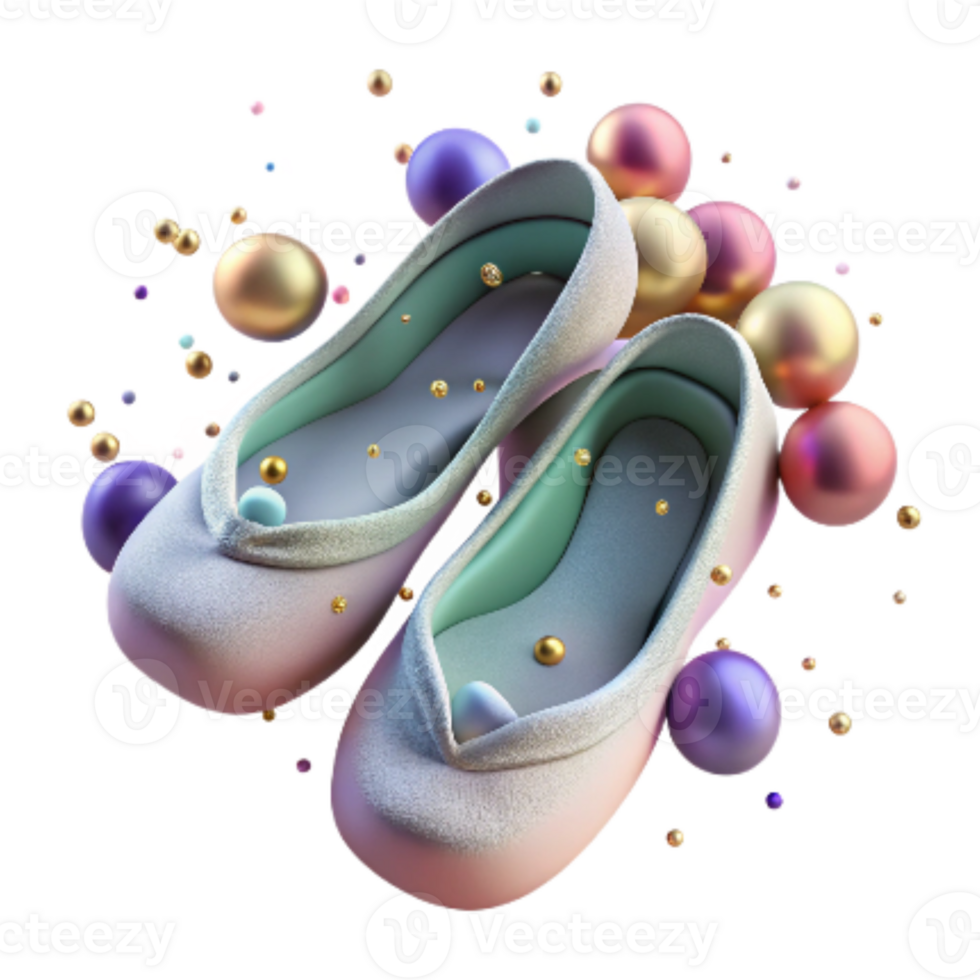 serene classic Ballet Slippers Isolated with Soft Focus png