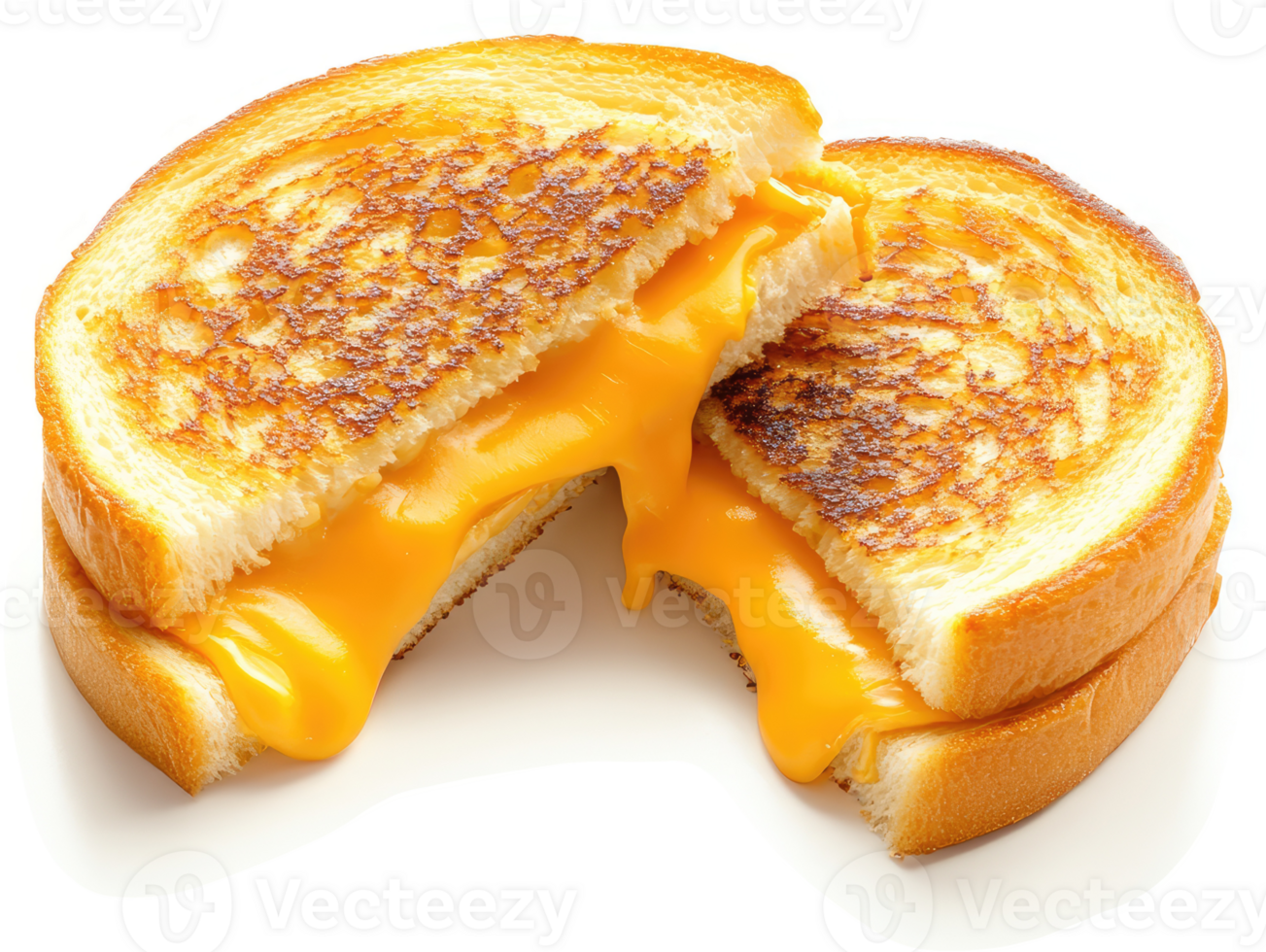 A close-up view of a melted cheese grilled sandwich. png