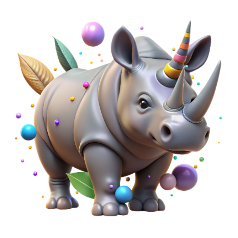 impressive minimalist Ai Tracking Endangered Rhino Side View Cutout original png