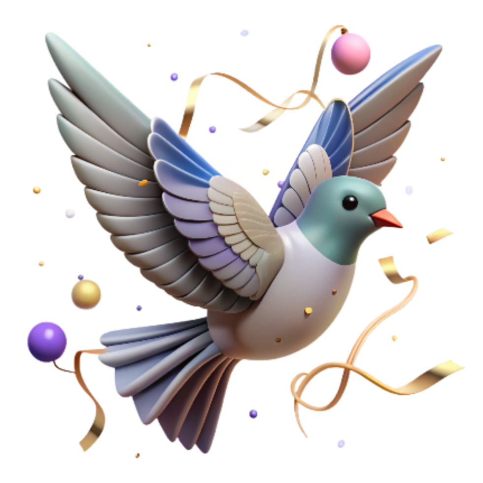 magnificent classic Bird in Flight with Clouds Isolated Element detailed png
