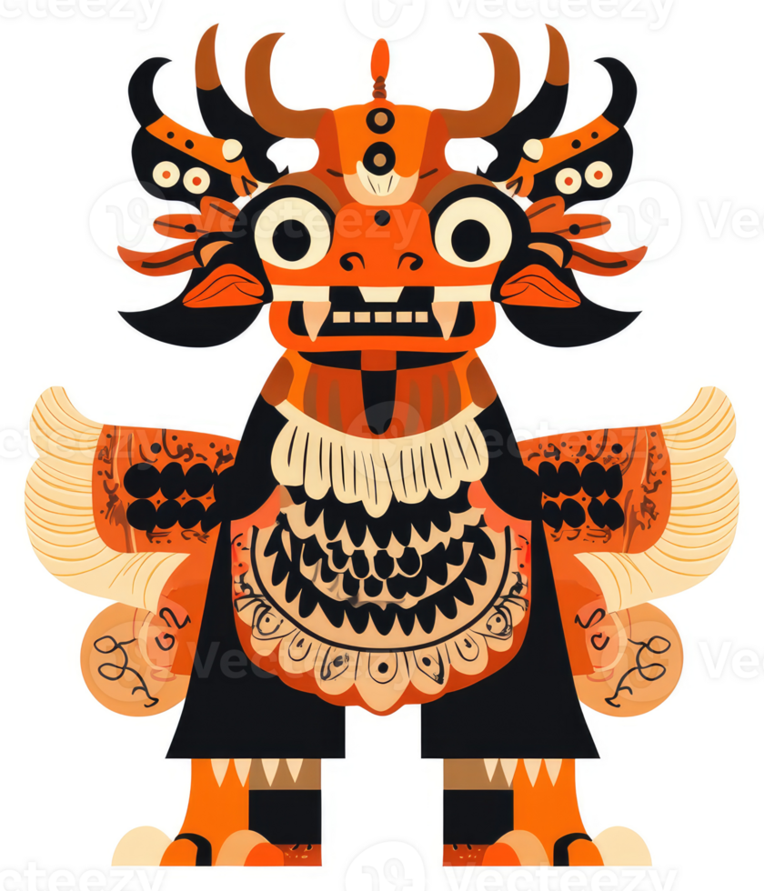 Ornate, stylized creature with vibrant colors and intricate details. png