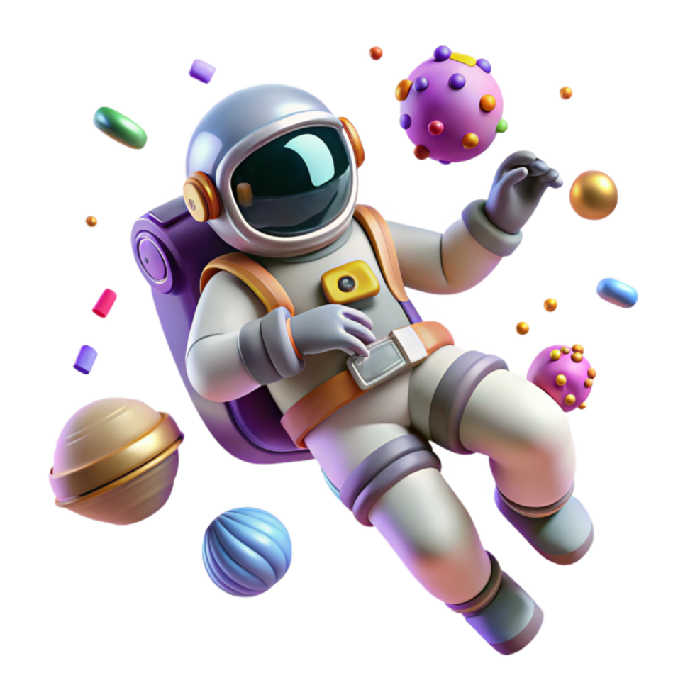 wonderful classic Astronaut Floating in Space Isolated with Zero Gravity png