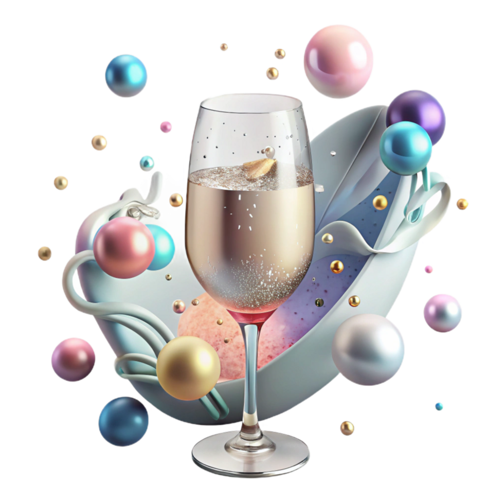 beautiful creative Glass of Sparkling Water with Ice Cubes Cutout png