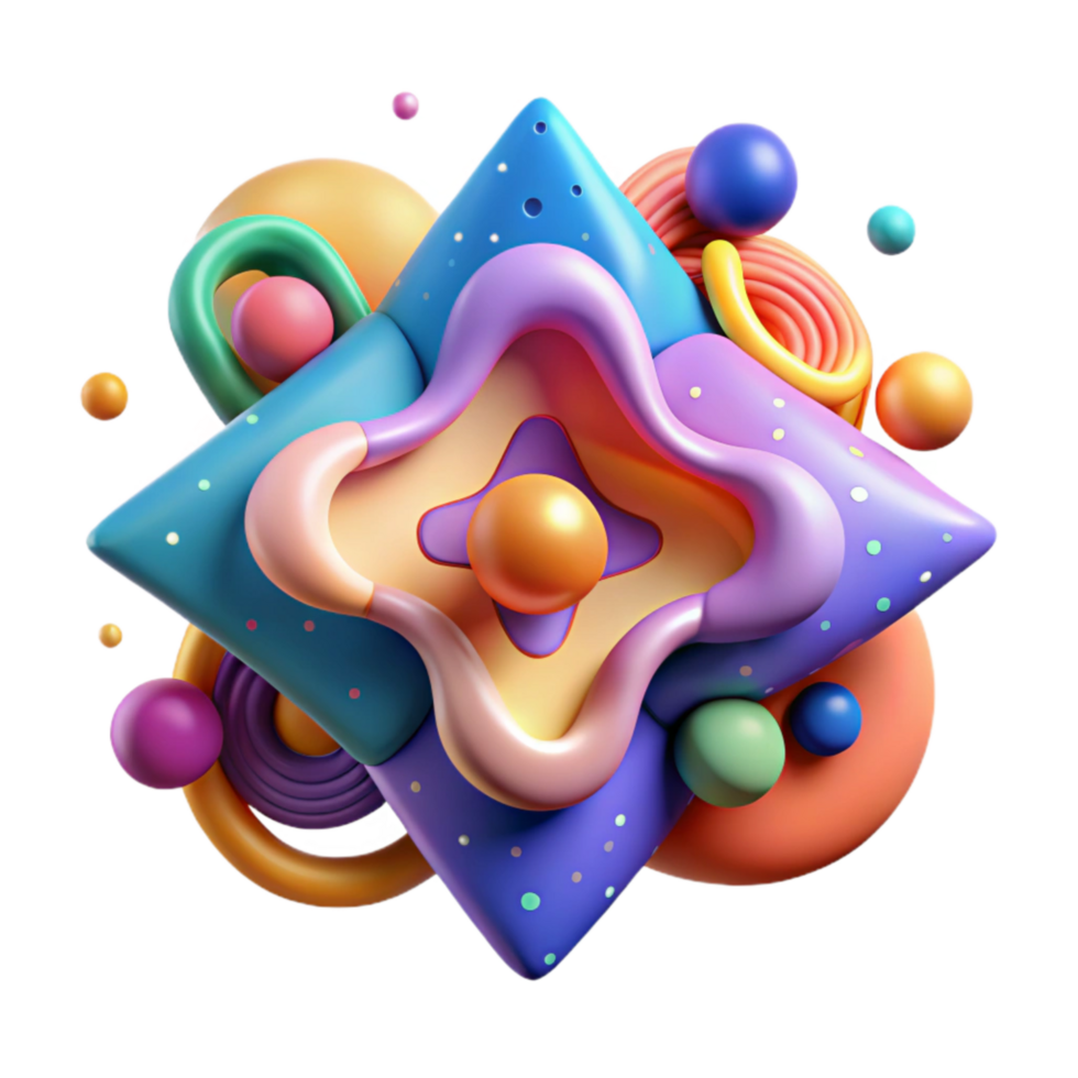 serene vintage Abstract Shape Symbol Cutout with Bright Colors exclusive png