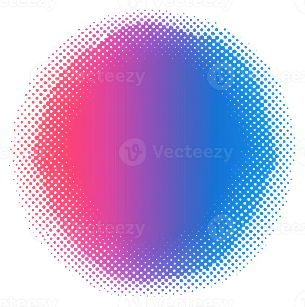 A vibrant, circular halftone gradient design showcasing a smooth color transition. png