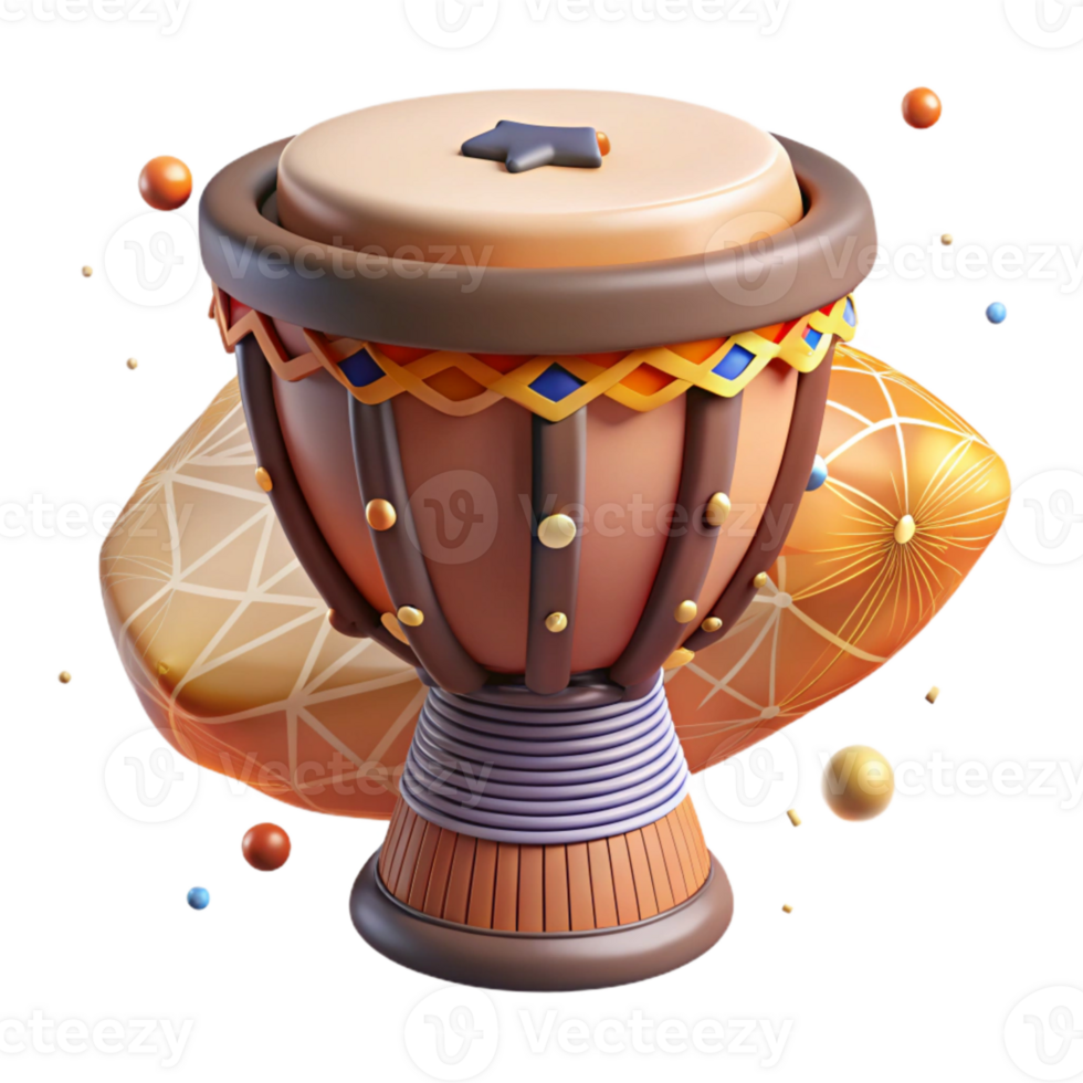 extraordinary classic Djembe Drum African Design Isolated Cutout png