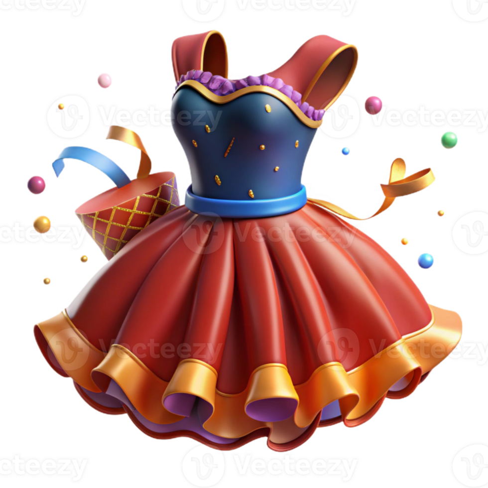 elegant contemporary Cuban Salsa Dancer Dress Detail Isolated Element detailed png