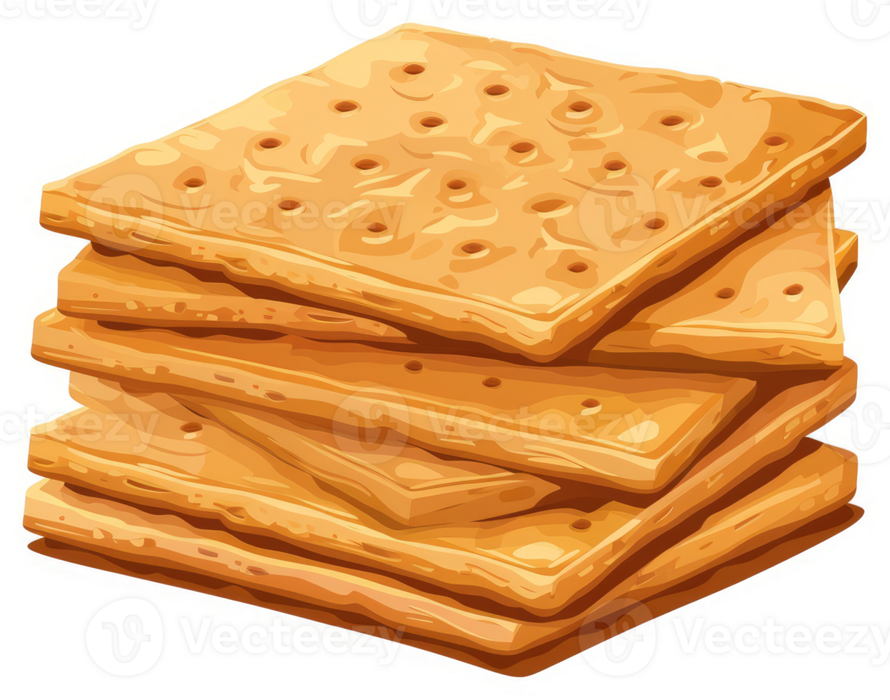 A stack of golden-brown graham crackers, perfect for a sweet treat. png
