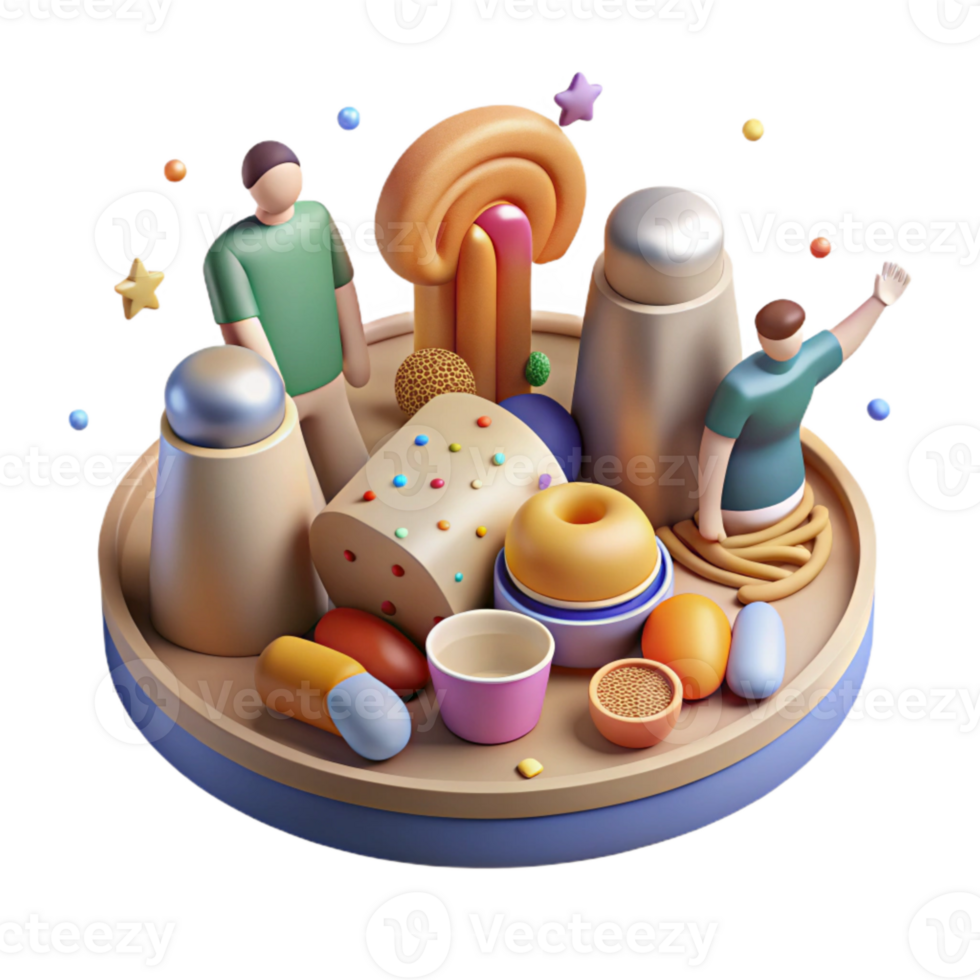 stunning artistic Community Sharing Food After Disaster Transparent Background premium png