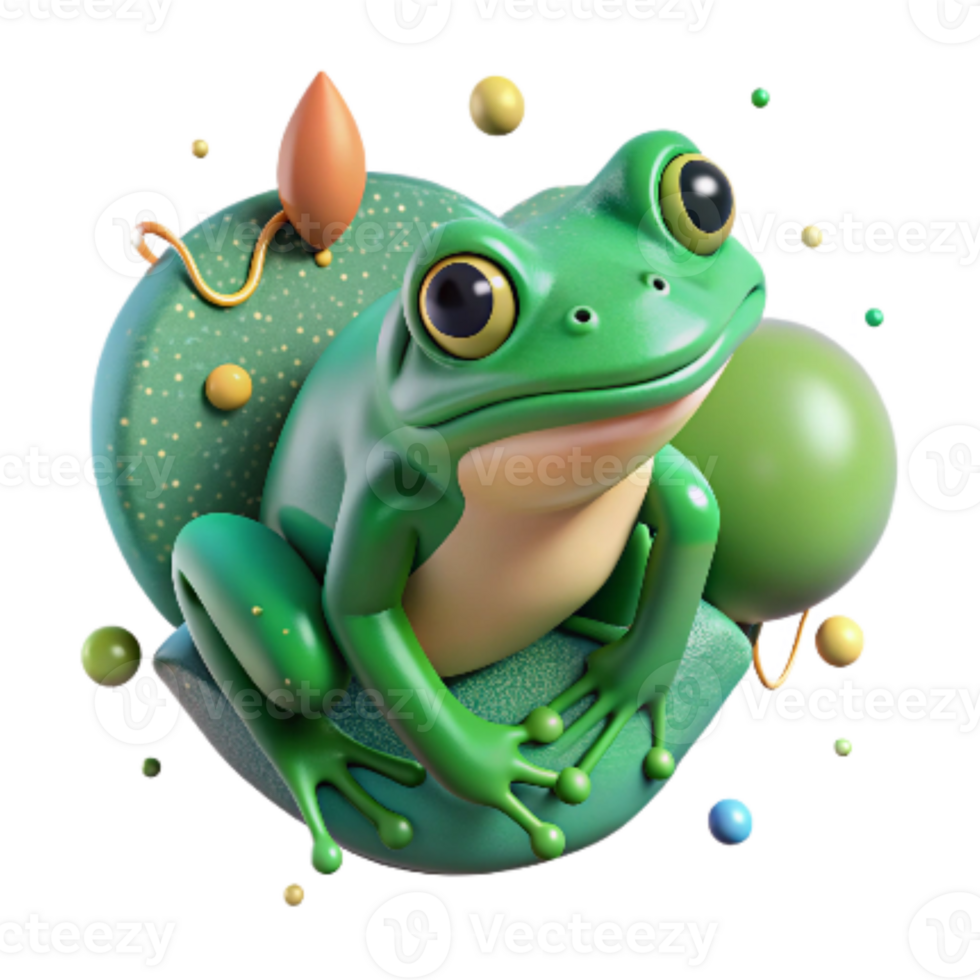 magnificent artistic Endangered Frog Cutout with Green Skin exclusive png