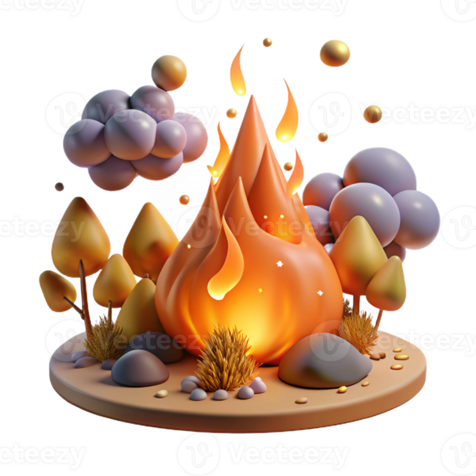 magnificent modern Forest Fire Orange Glow Transparent Background exclusive png