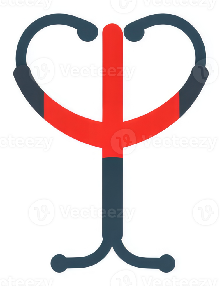 A stylized representation of a medical stethoscope. png