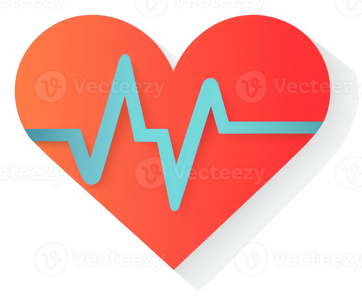 A vibrant heart graphic representing healthy heartbeat rhythms. png