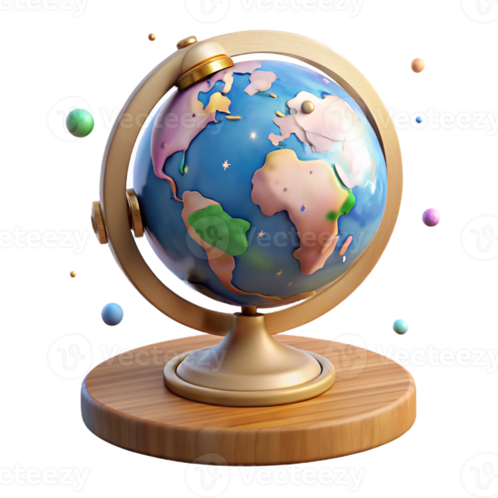 wonderful traditional Globe on Wooden Stand Isolated high quality png