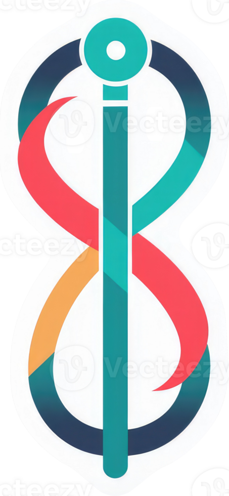 A stylized infinity symbol incorporating multiple colors and overlapping shapes. png