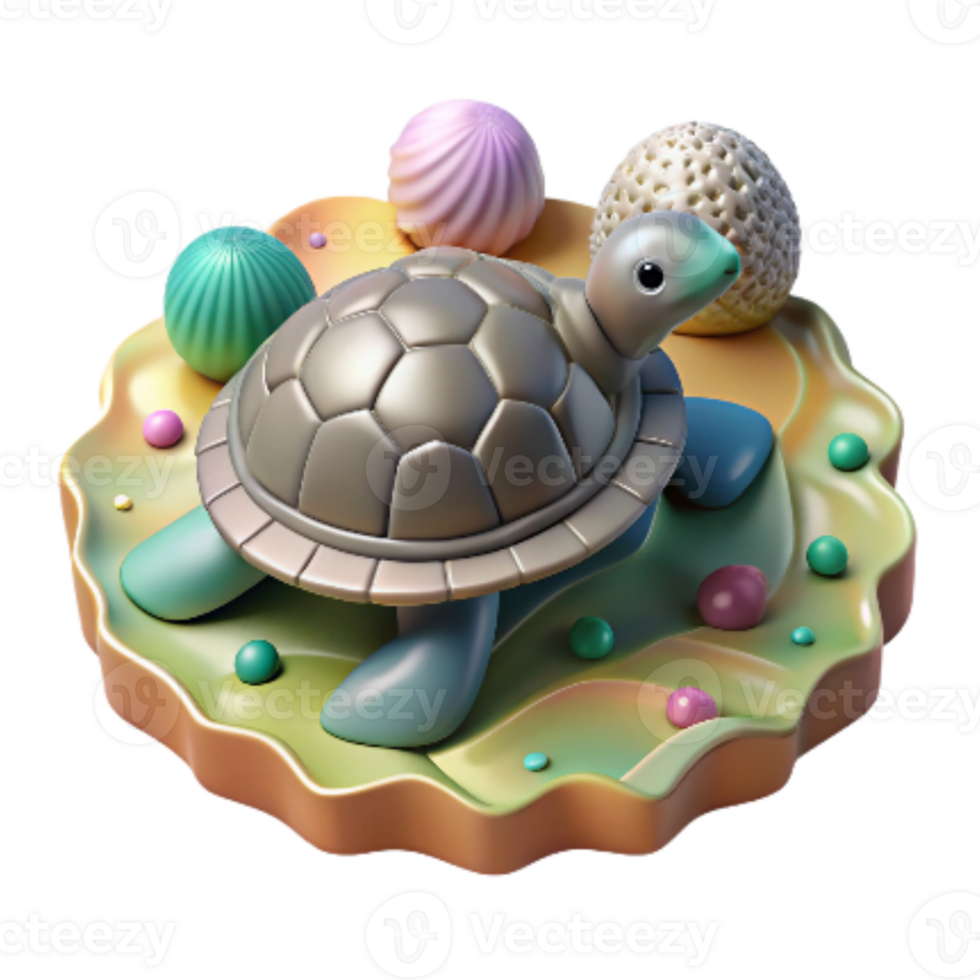serene rustic Freshwater Turtle Cutout Isolated Shell Pattern exclusive png