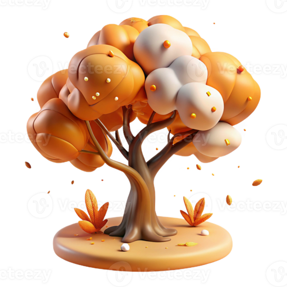 impressive minimalist Chinese Tallow Tree in Field Autumn Colors Transparent Background high resolution png