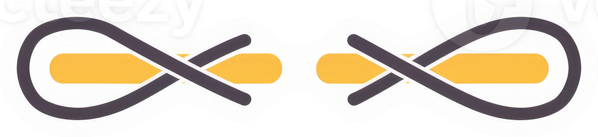 An illustration of crossed paths or no passage symbol. png