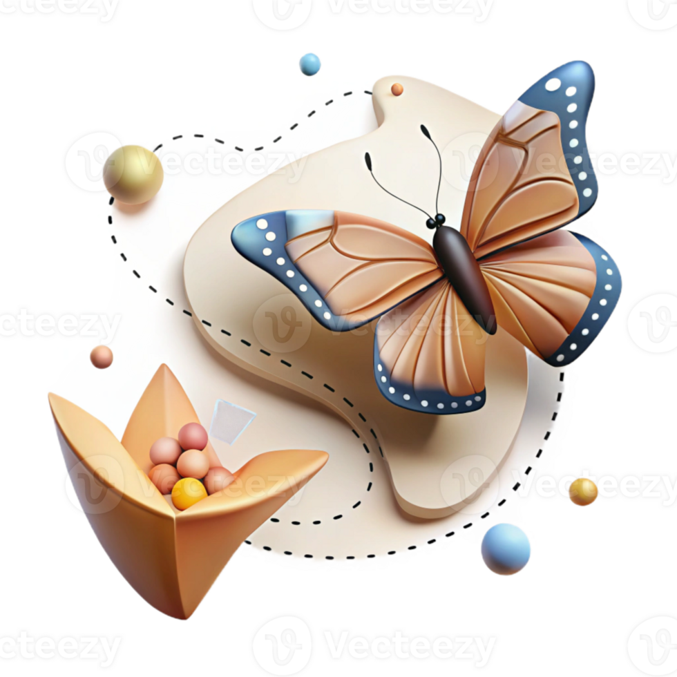 magnificent rustic Butterfly Migration Flight Path Isolated Map Illustration Transparent Background detailed png