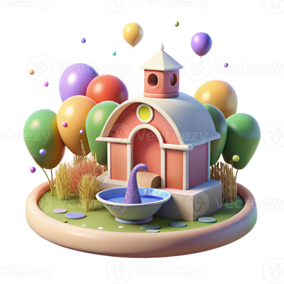 impressive traditional Bright Sunlit Farm with Bird Feeder Cutout authentic png