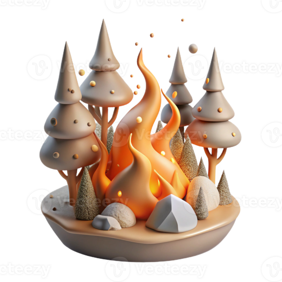 impressive contemporary Burning Forest Climate Impact Transparent Element detailed png