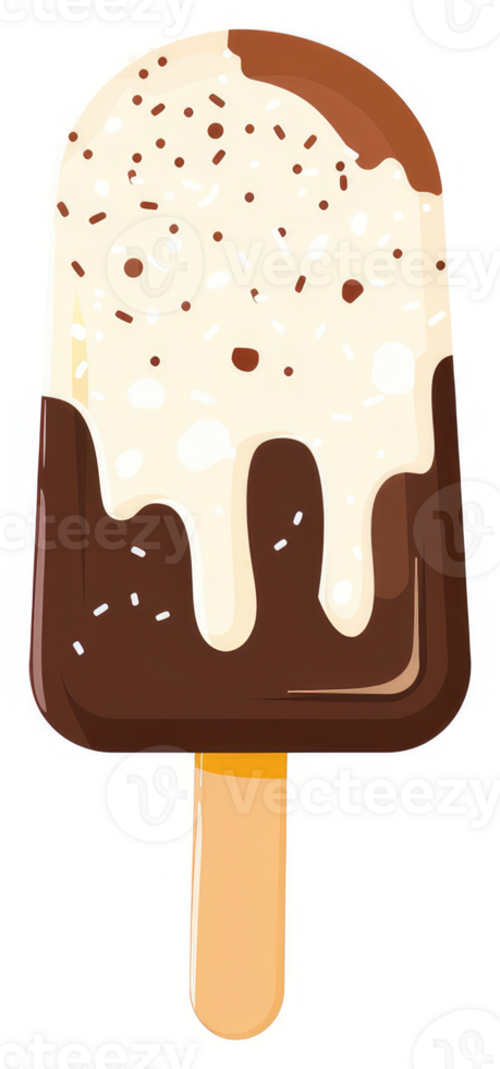 A delicious chocolate and vanilla ice pop with sprinkles. png