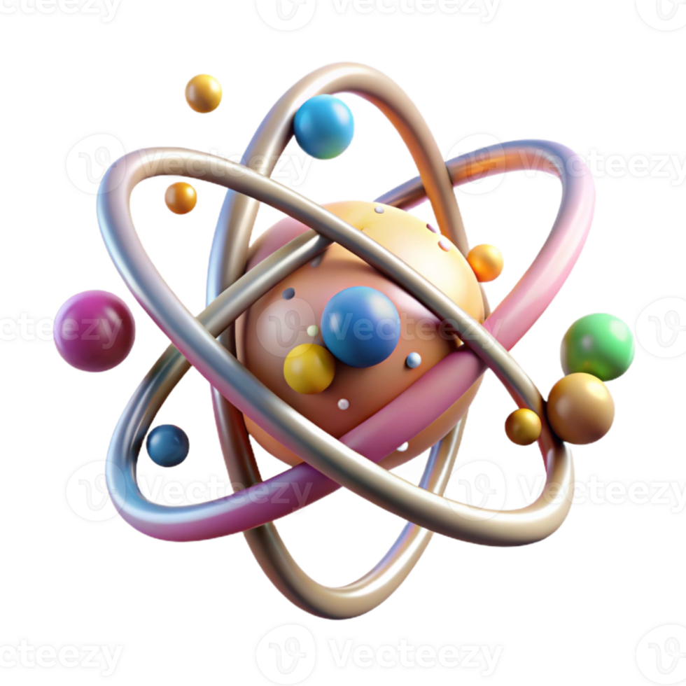 magnificent rustic Atom Structure Model Side View Transparent Element professional png