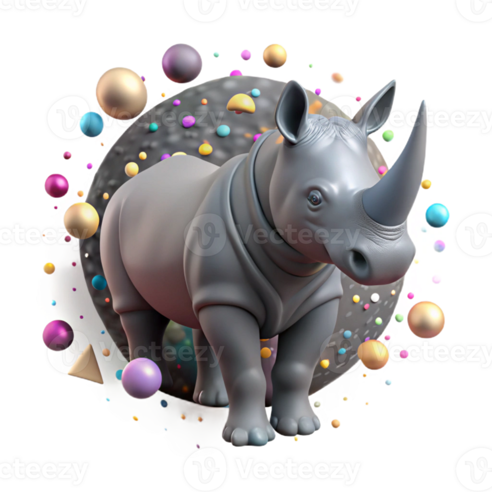 magnificent modern Endangered Rhino Silhouette Cutout Transparent Background high quality png