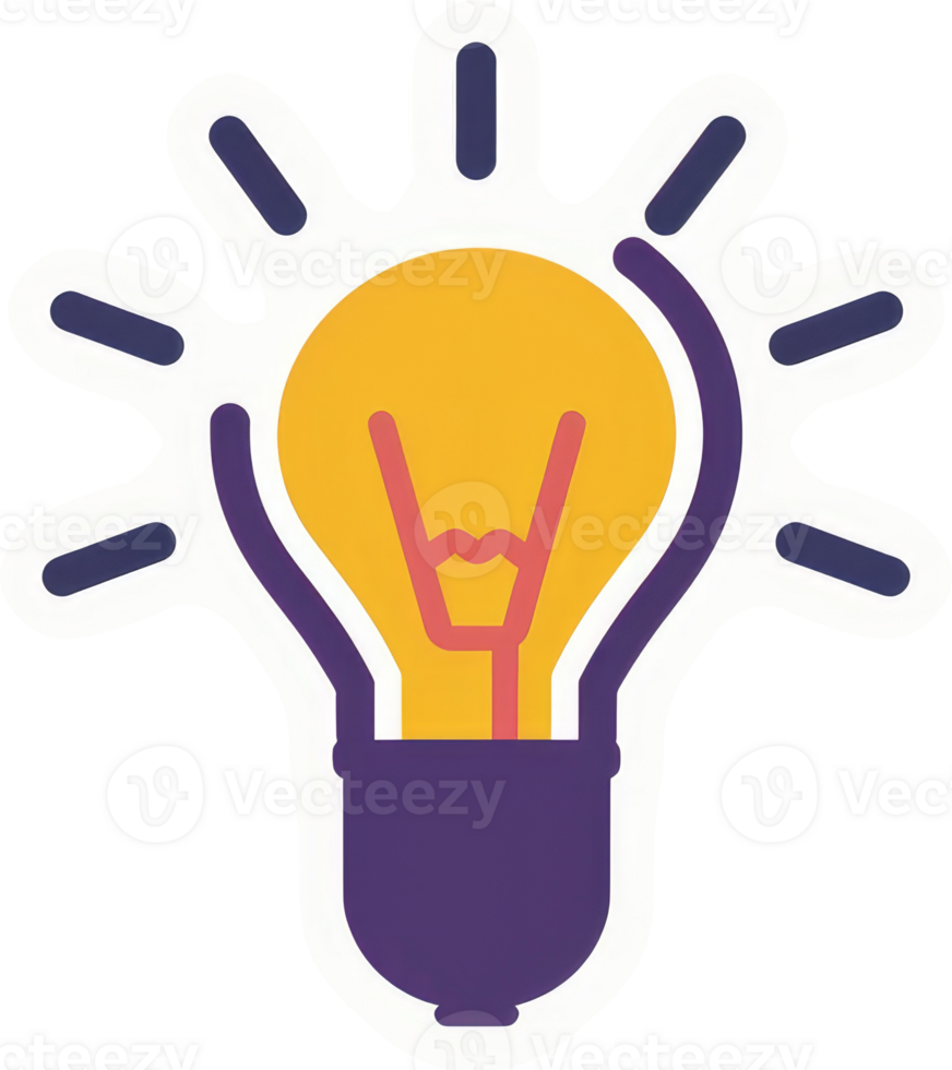 A colorful illustration of a lightbulb symbolizing inspiration. png