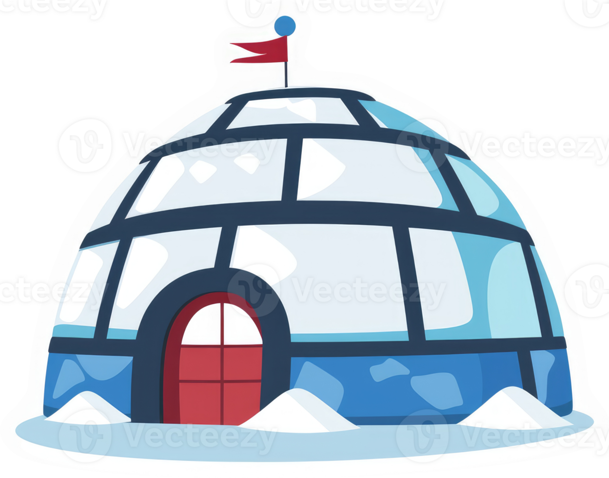 A colorful illustration of a charming igloo. png