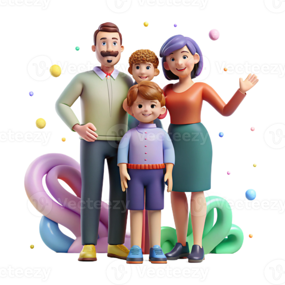 serene traditional Family Standing Together Supportive Gesture Isolated exclusive png