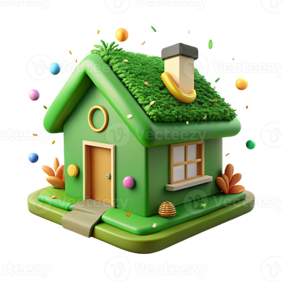 impressive modern Eco Friendly House Green Roof Cutout genuine png