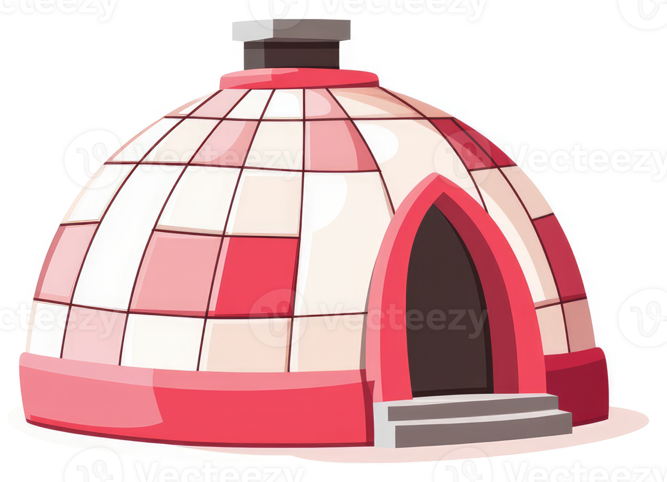 A charming, tiled, dome-shaped structure with a pointed arch doorway. png