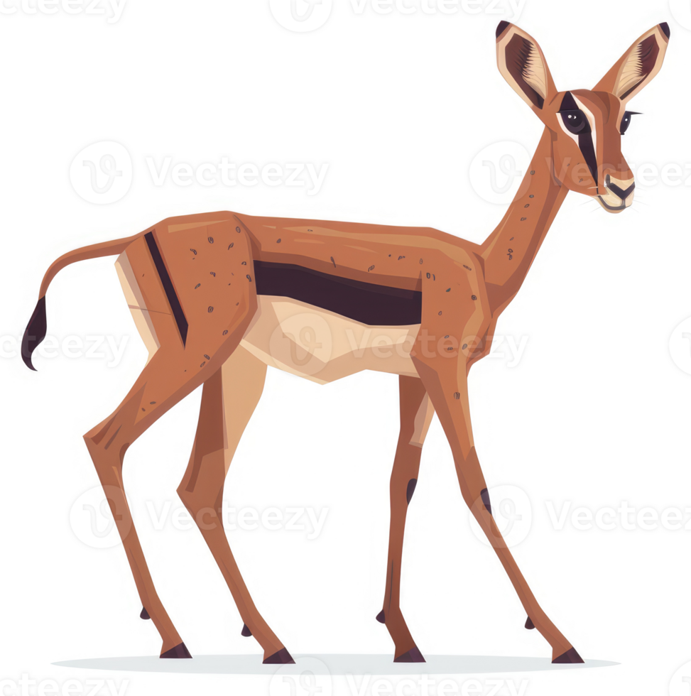 A side view of a graceful springbok antelope. png