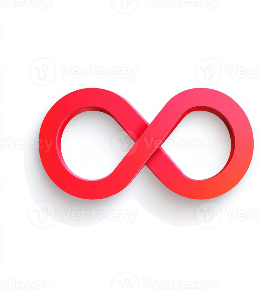 A vibrant red infinity symbol, highlighting endless possibilities. png