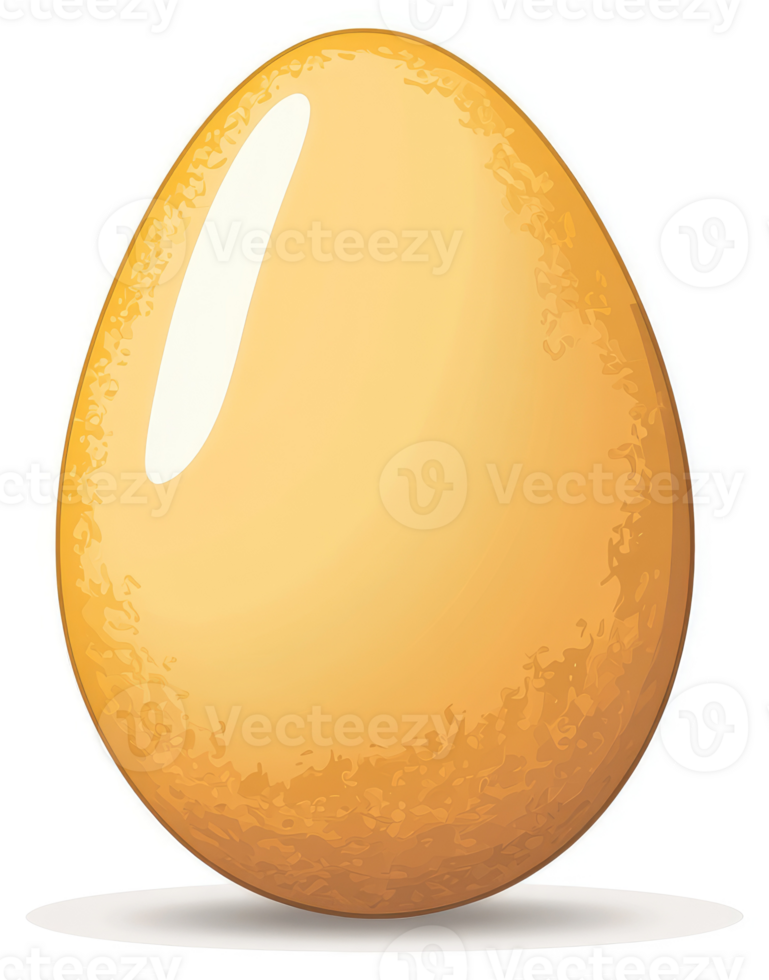 A golden egg, glossy and textured, stands out. png