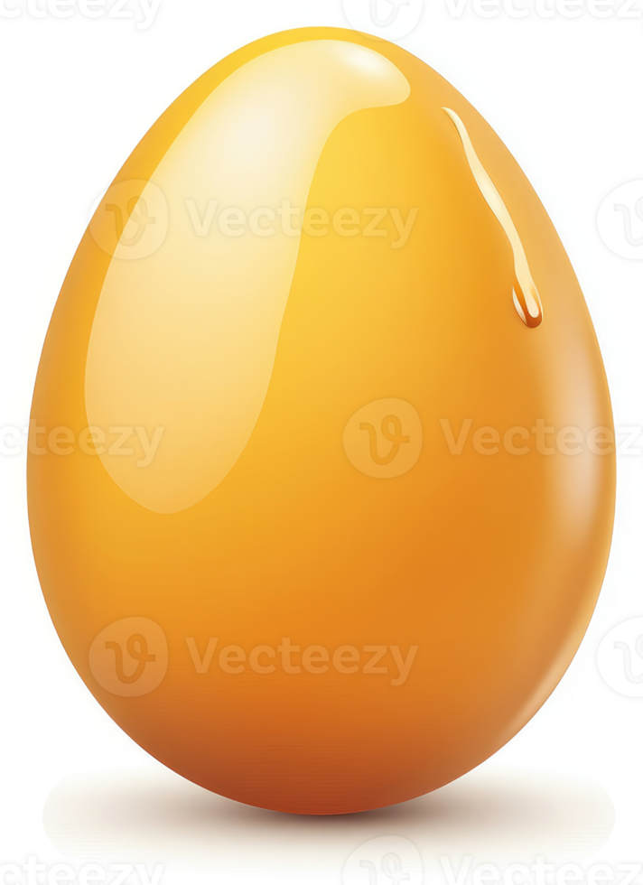 A glossy, golden egg with a dripping, glossy surface. png