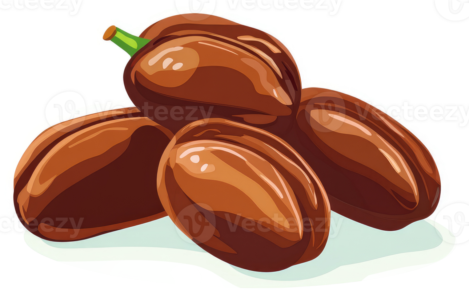 A close-up illustration of several dried, dark brown seeds. png