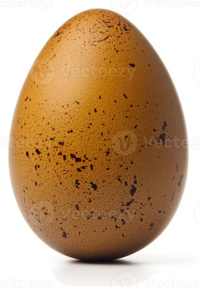 A close-up view of a speckled, golden-brown egg. png