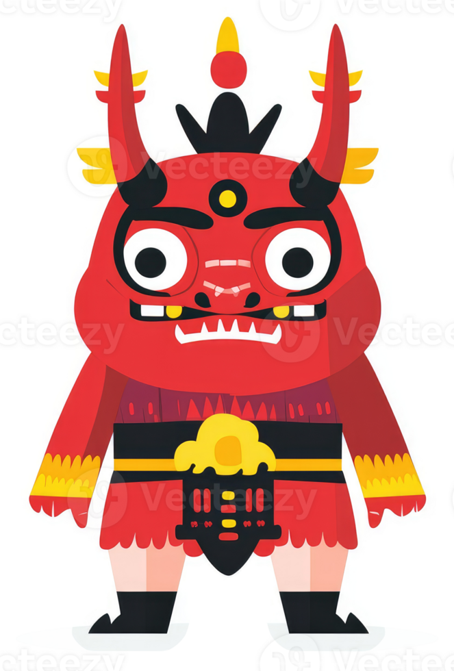 A stylized illustration of a japanese oni demon. png