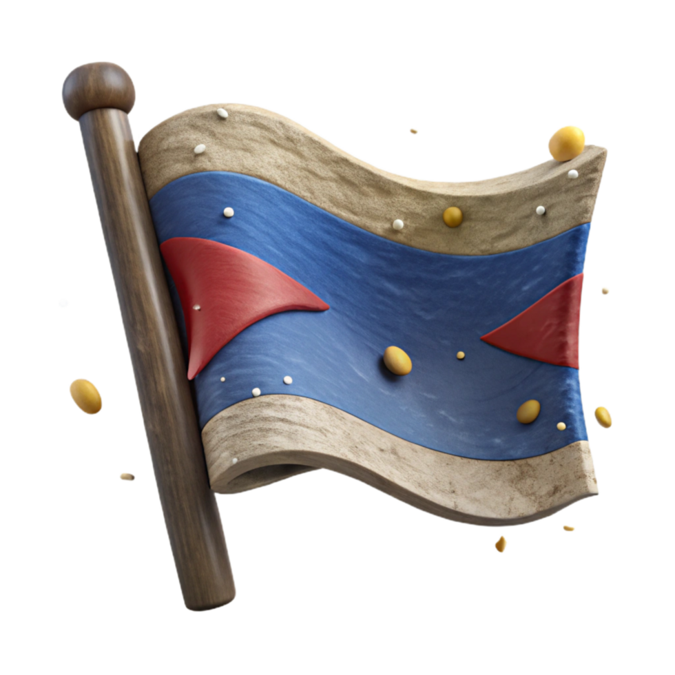 elegant traditional Antique Flag Design Cutout with Weathered Texture exclusive png