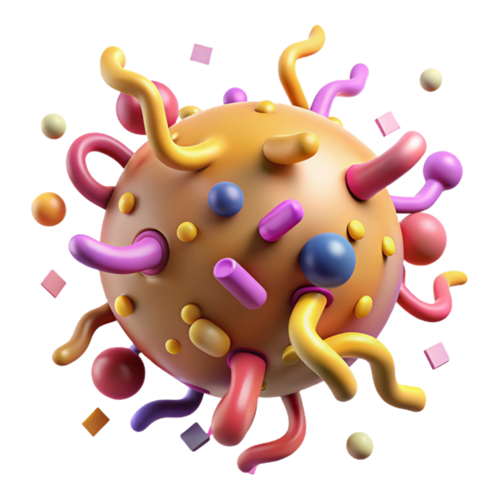 dramatic abstract Ebola Virus Illustration Filamentous Form Isolated high resolution png