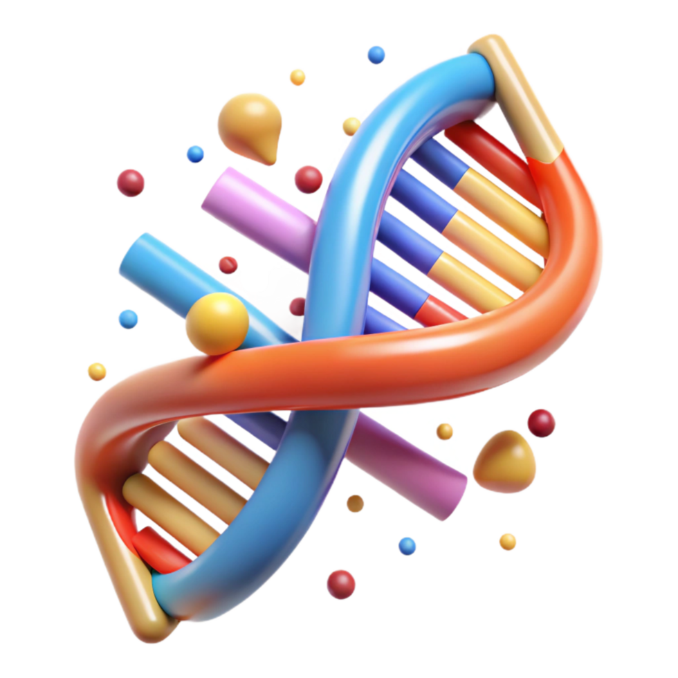 vibrant traditional Colorful Dna Strand Cutout Transparent Background original png