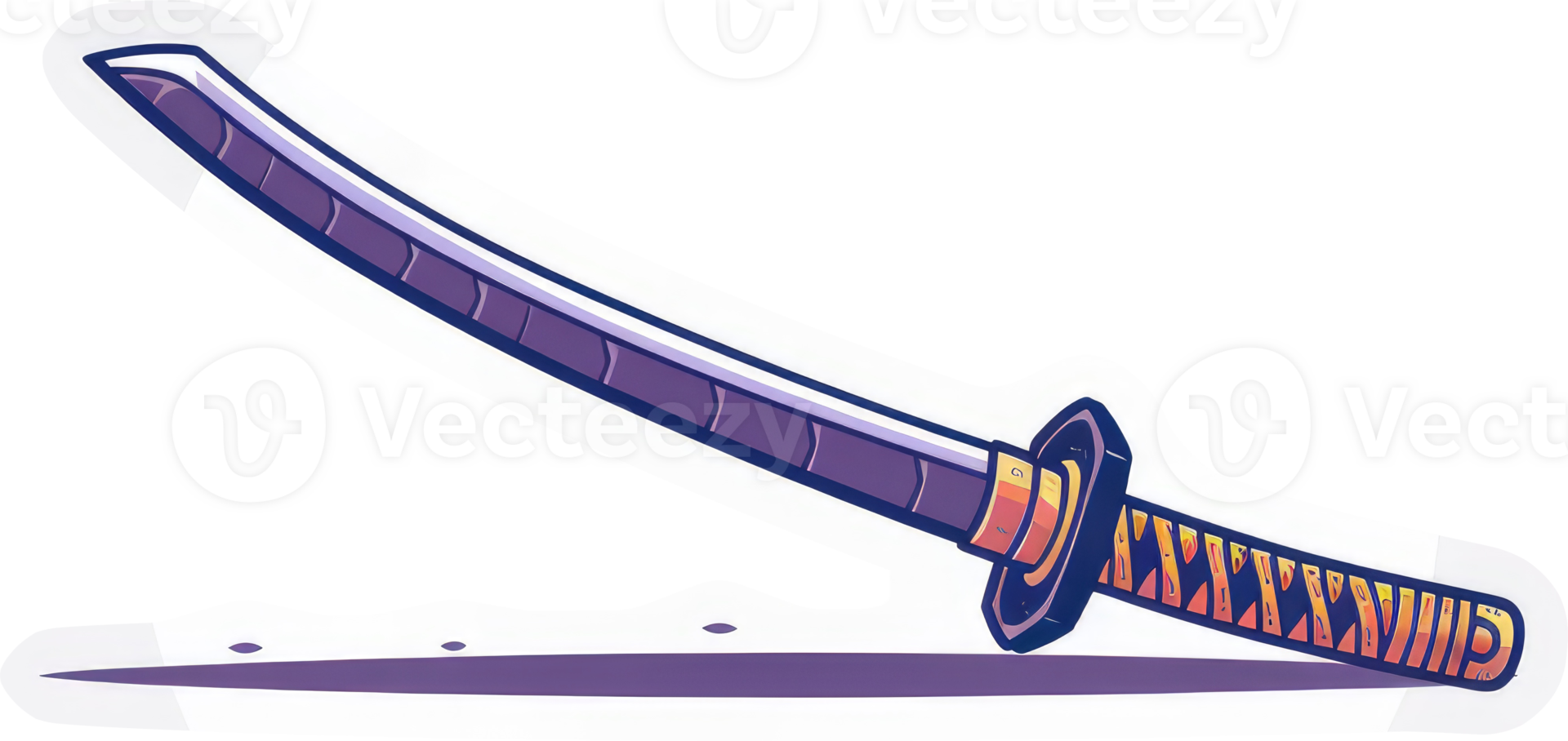A stylized illustration of a katana. png